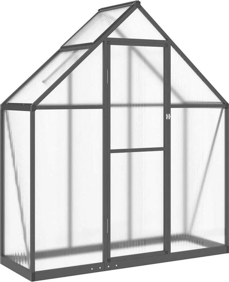 vidaXL antracitszürke alumínium melegház alapvázzal 169 x 58 x 195 cm