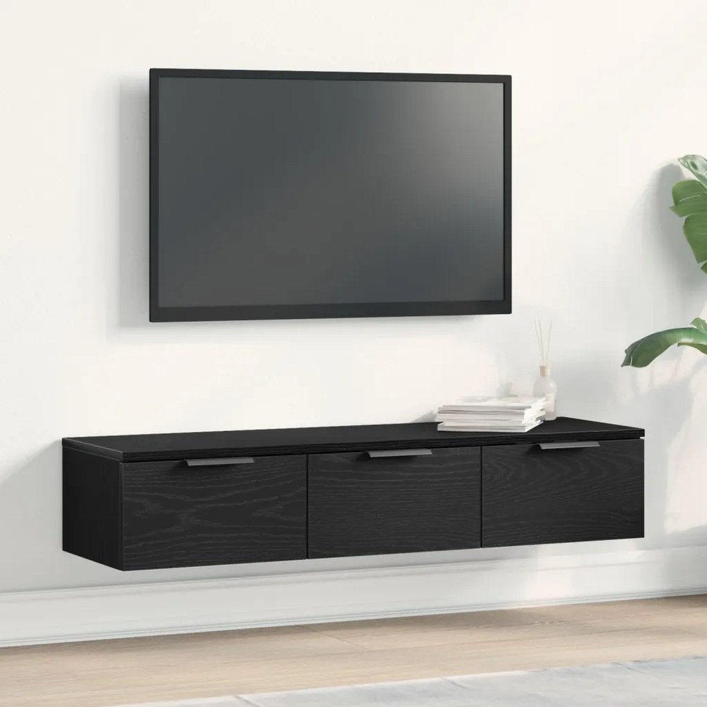 Fekete tölgy fali szekrény 102x30x20 cm Műanyagból