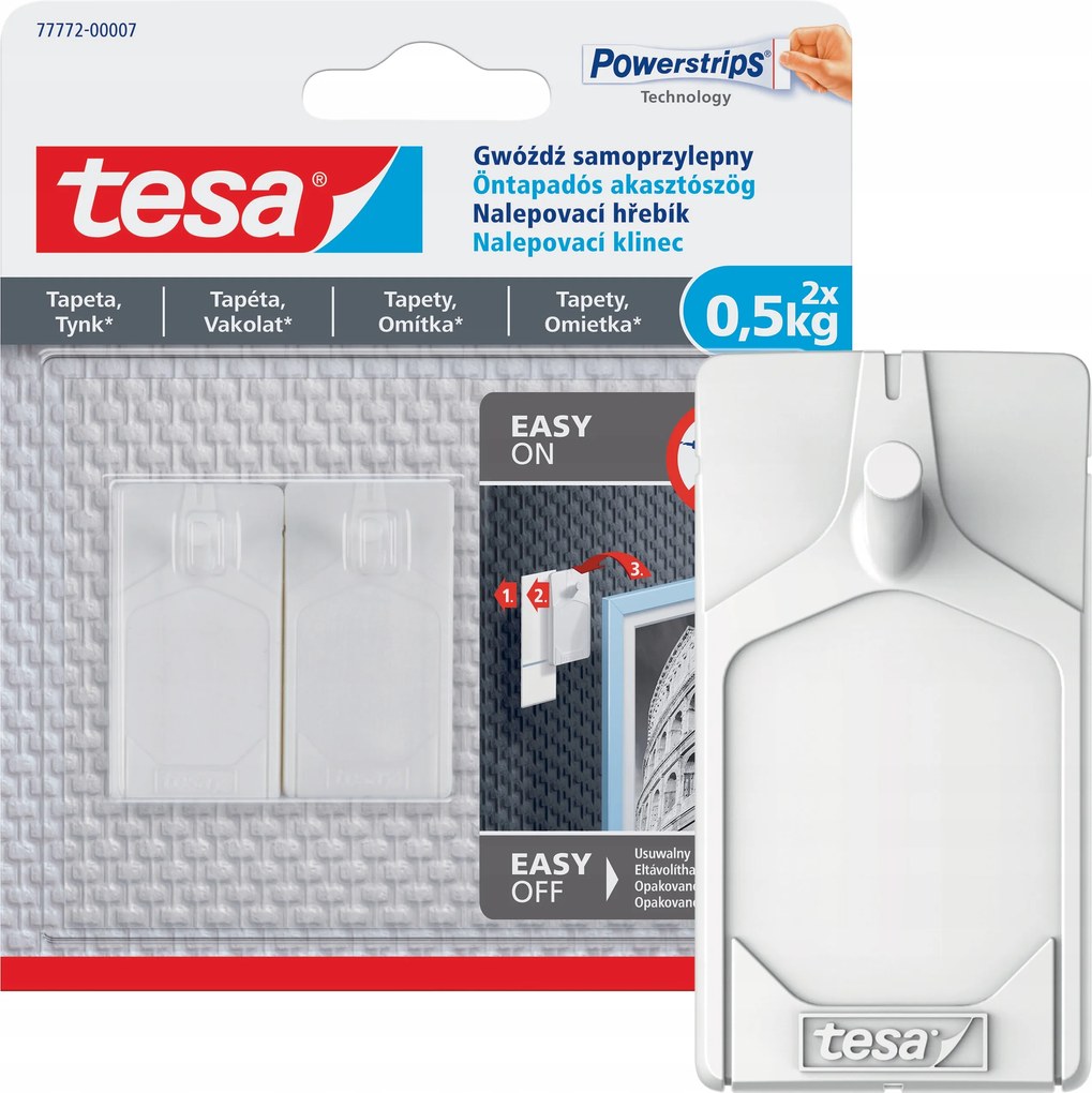 Öntapadós akasztók Tesa Képakasztó szeg tapéta vakolathoz 0,5kg