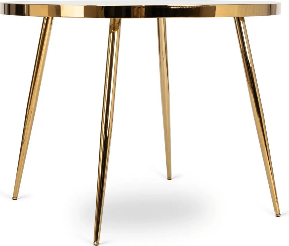 Stół TINGA 100 cm Szklany Szary márvány/Złoty