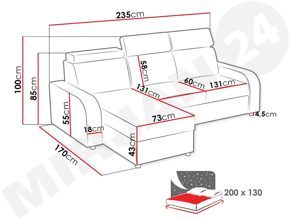 Sarokkanapé Lysand 2rLC (crown 4). 1053932