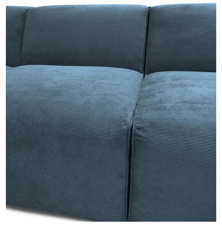 Kék kordbársony sarokkanapé (jobb oldali) Sting – Scandic