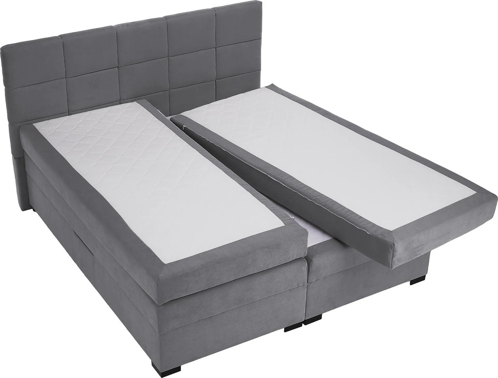 Boxspring ágy, 180x200, szürke, APRIL