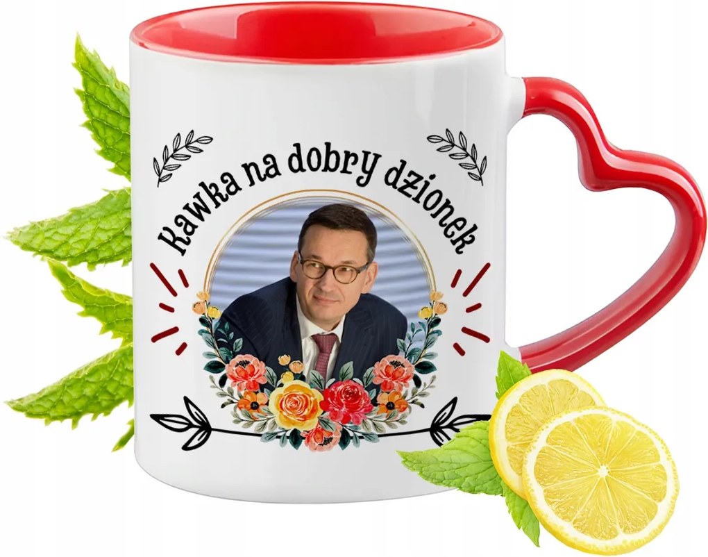 Morawiecki Piros, szív alakú füllel Ajándék