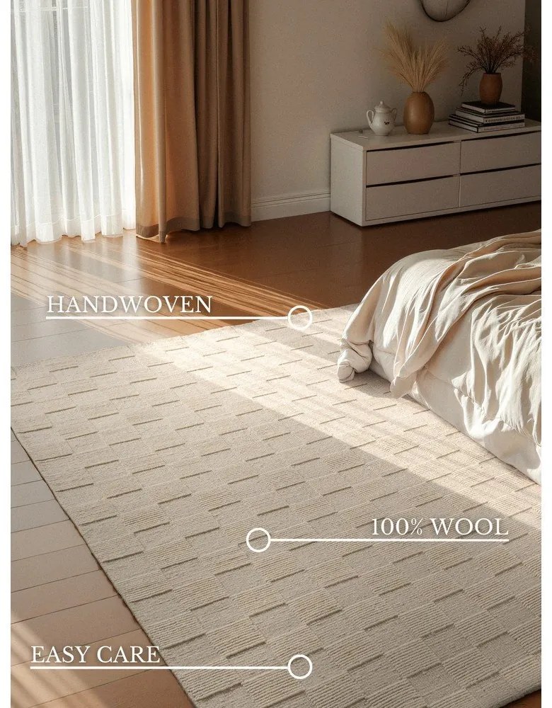 Krémszínű kézi szövésű gyapjú szőnyeg 120x170 cm Scala – Villeroy&Boch