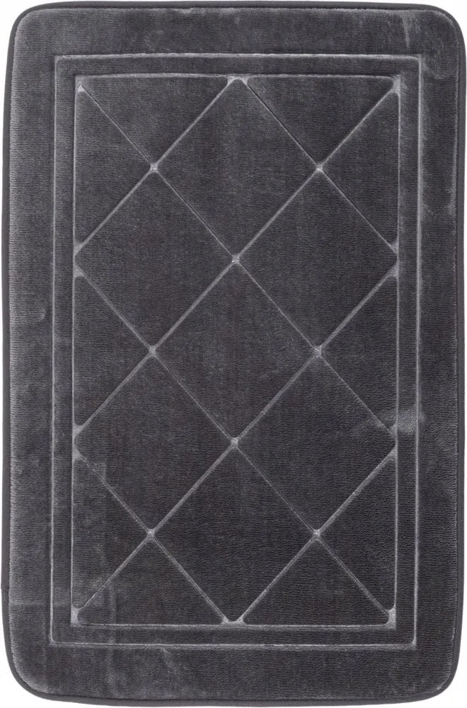 Fürdőszobaszőnyeg Hamilton rombusz sötétszürke 50x76cm