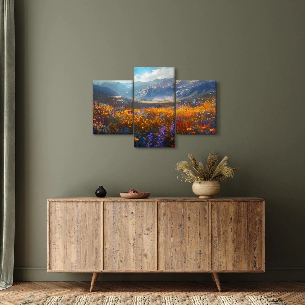 Kép - Festett hegyi táj II. (90x60 cm)
