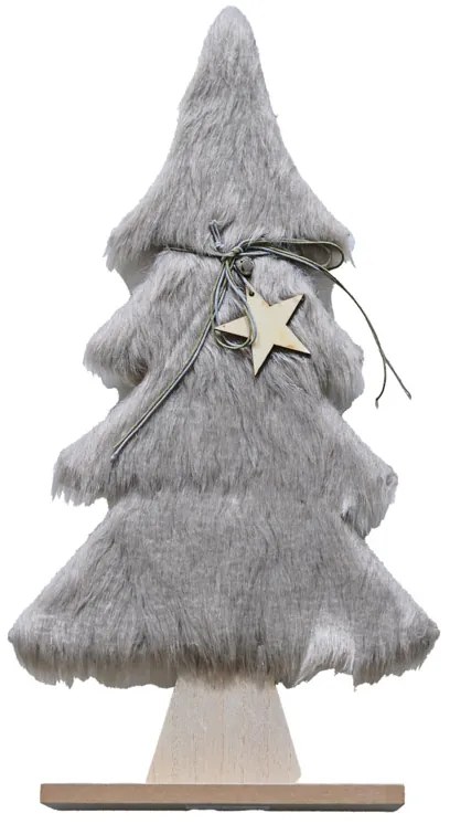 LUSH dekoratív karácsonyfa szőrmével 28 cm - többféle színben Termék színe: Világosszürke