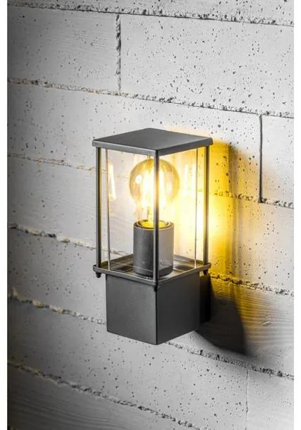 Lámpa Kerti lámpatest KEMI-AU, E27, MAX.15W, IP44, AC220-240V,50-60Hz, falra szerelhető, grafit