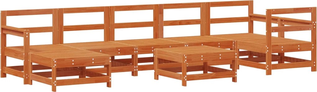 vidaXL Kerti lounge szett 8 pcs Viaszbarna Tömör fenyő