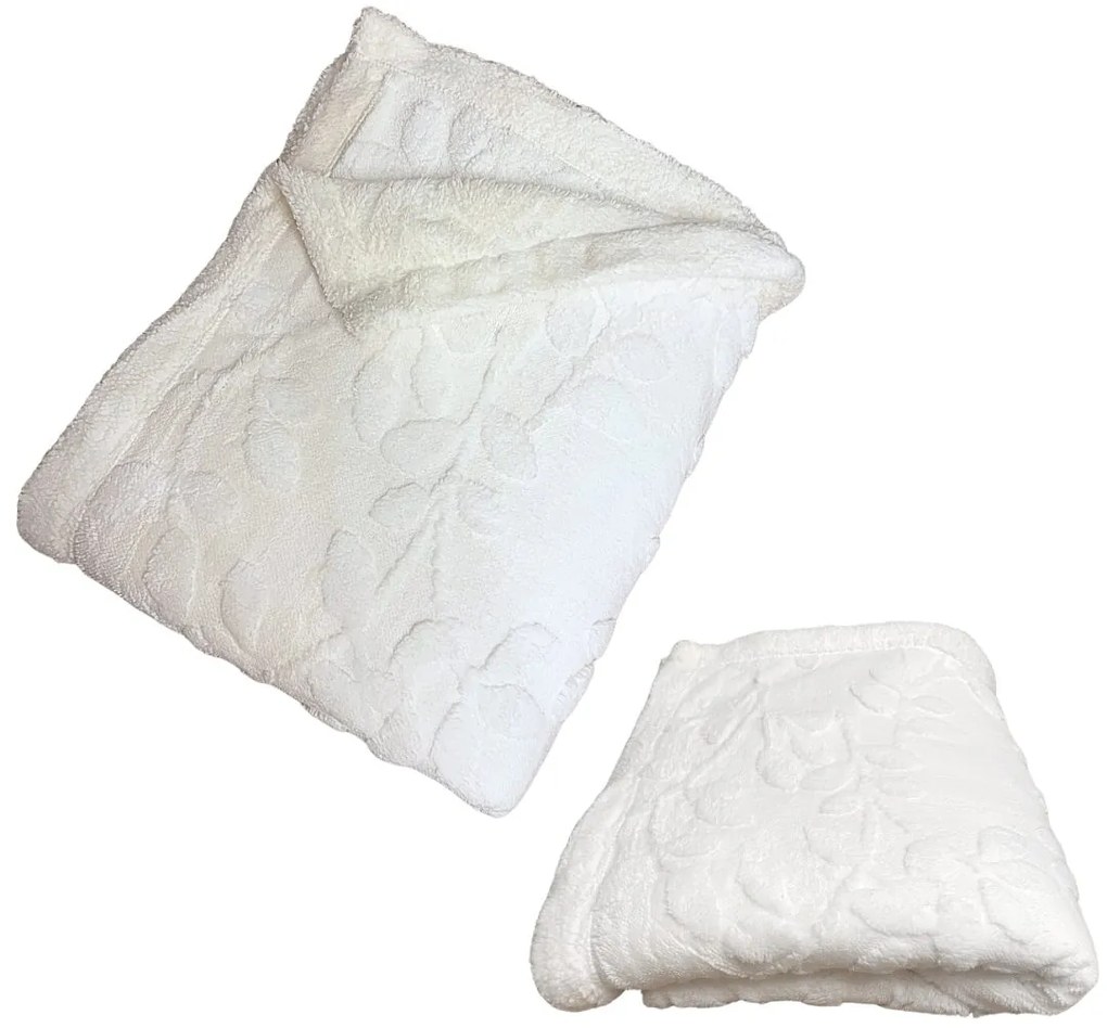 Luxus fehér báránytakaró flower mikroplüssből 200x230cm TiaHome