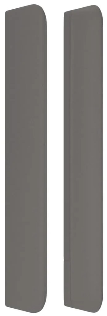 szürke műbőr fejtámla szárnyakkal 203x16x118/128 cm