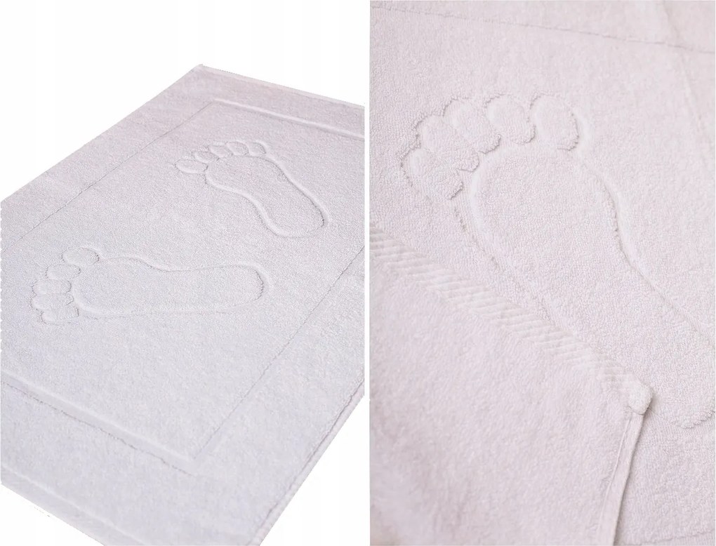 Fürdőszobaszőnyeg 50X70 cm Szállodai Törölköző Lábfej Deluxe Fehér Szálloda