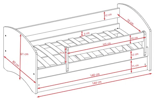 Ourbaby Loki fehér 140x70 cm