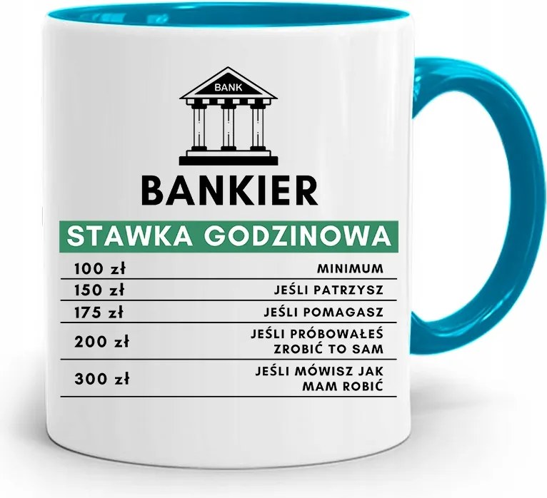 Bankárnak Kék Bögre Születésnapi Ajándék fényképes nyomtatással