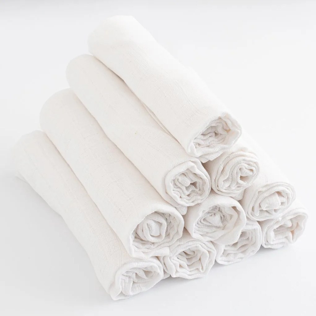 Pamut tetra pelenka New Baby STANDARD 70 x 80 cm 10 db fehér