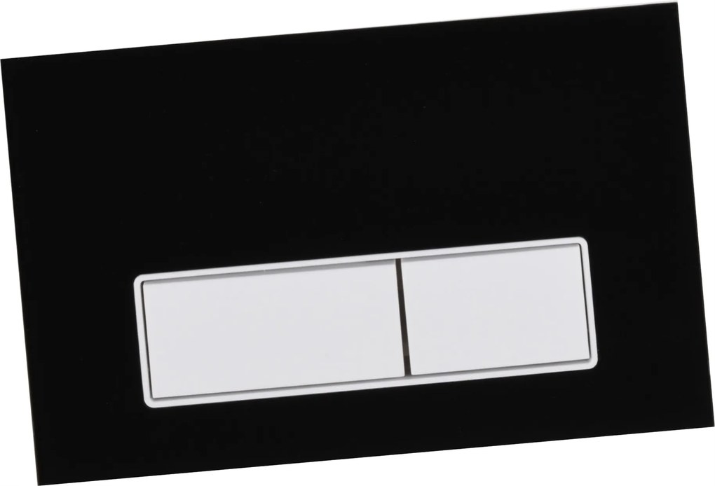 Öblítőgomb F üveg fekete matt króm wc vázhoz Kerék Technic Gt