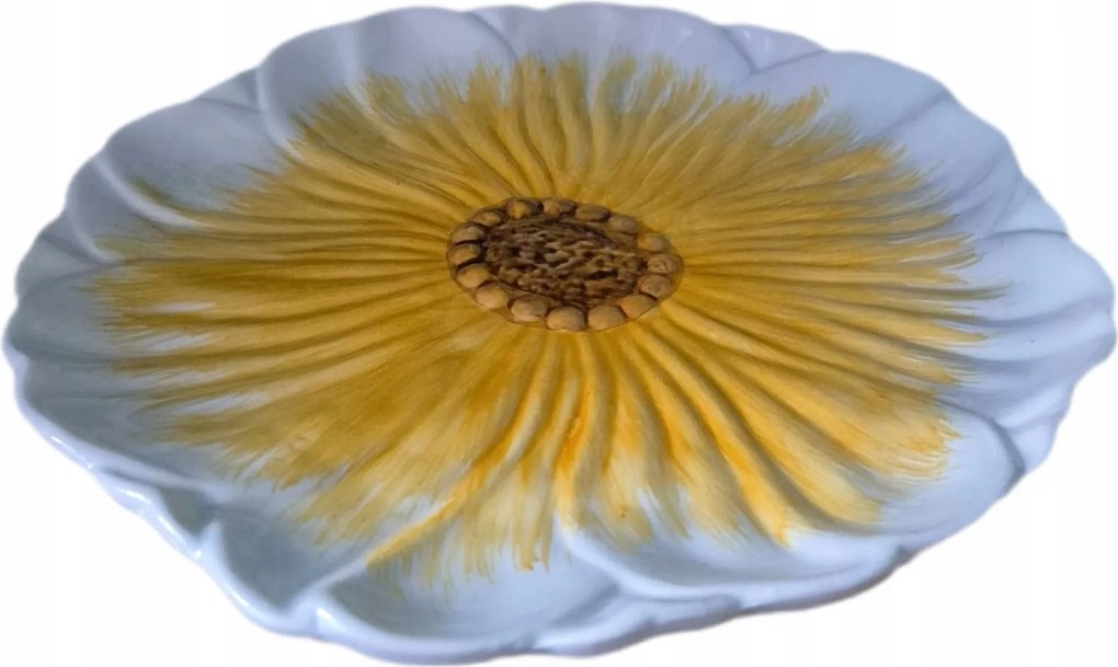 Dekortányér Dolomit Virág Narancssárga-fehér 30 CM