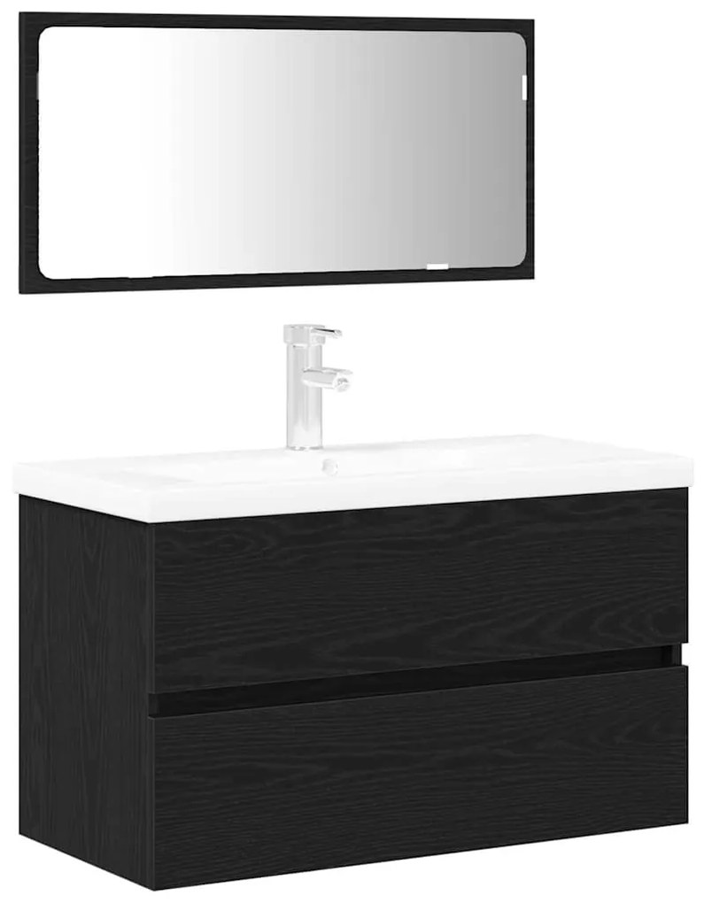 Fürdőszoba bútor szett 3 pcs Musta tammi 80 x 38.5 x 45 cm