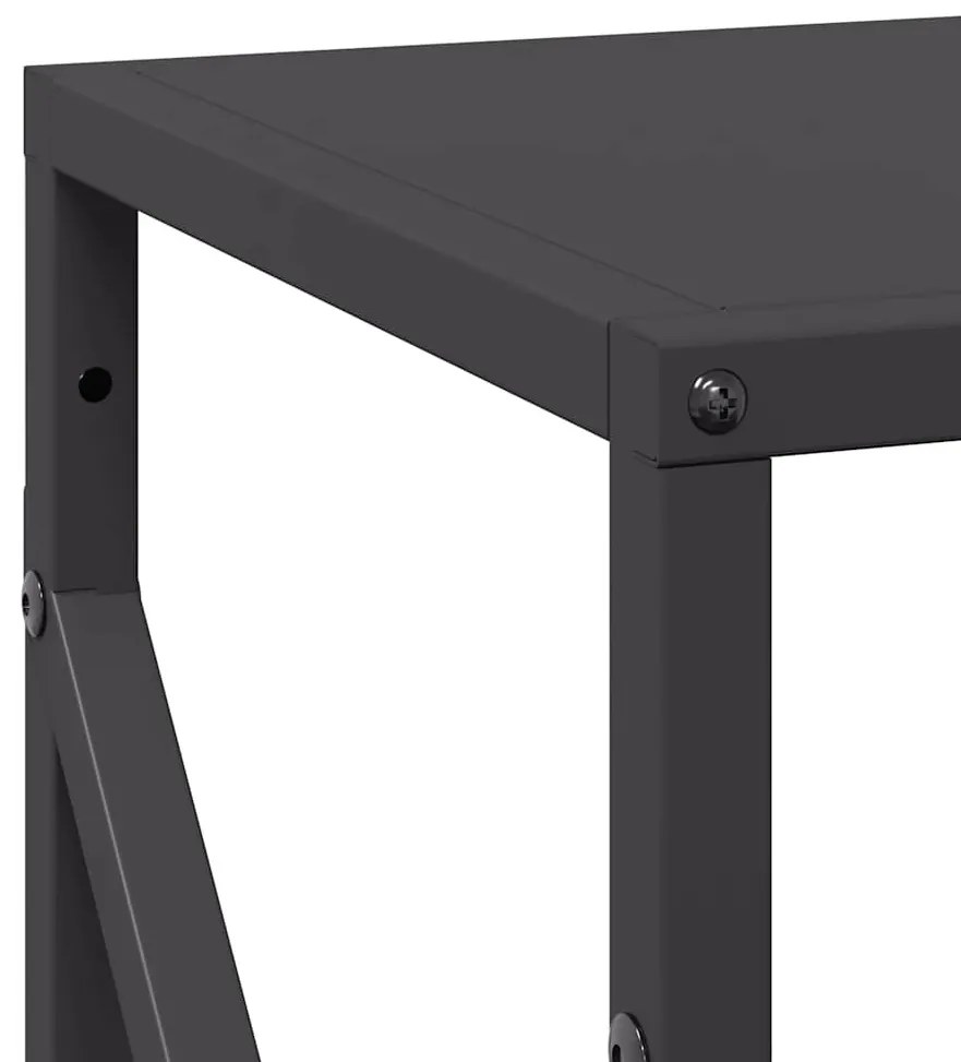 fekete hidegen hengerelt acél tűzifatároló 34x25x100 cm
