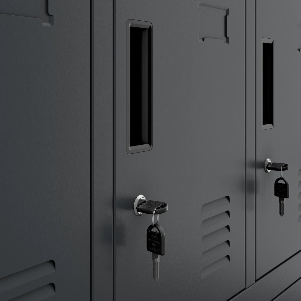 Fémszekrény, 20 rekeszes ROBERT, 1360 x 1720 x 450 mm, antracit színű