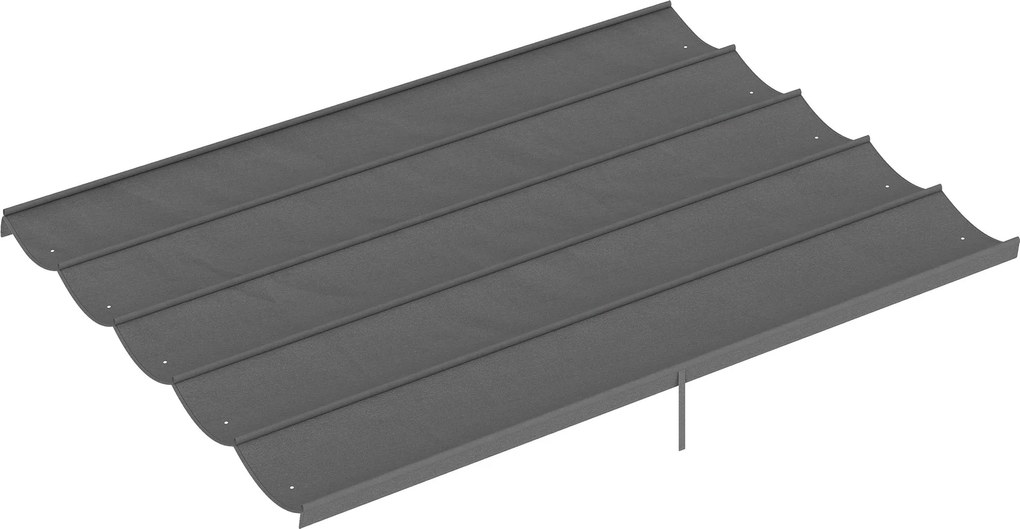 Outsunny csereponyva 4 x 3 m pergolához — vízálló hullámrolós napellenző vízelvezető nyílásokkal, csak ponyva, 350 x 260 cm, világosszürke | Aosom