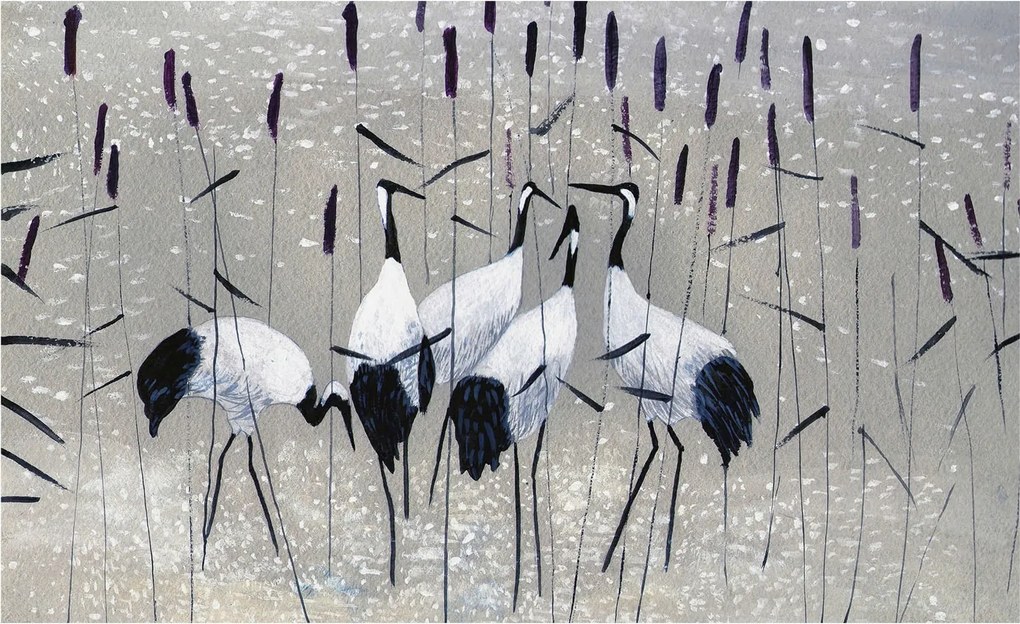 Dekoratív Fotótapéta Fali Fal Harmonikus daruk 416x254 Ragasztó