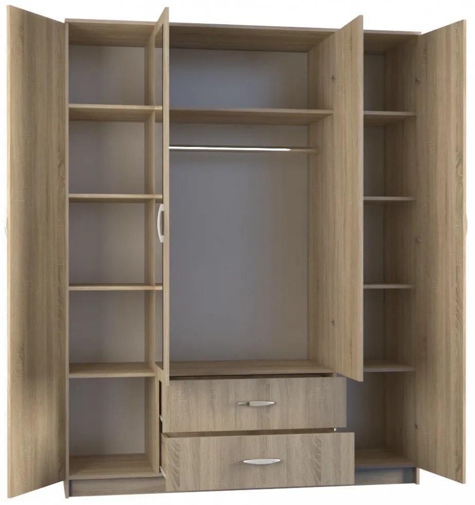 ROMANA 160 gardróbszekrény, sonoma