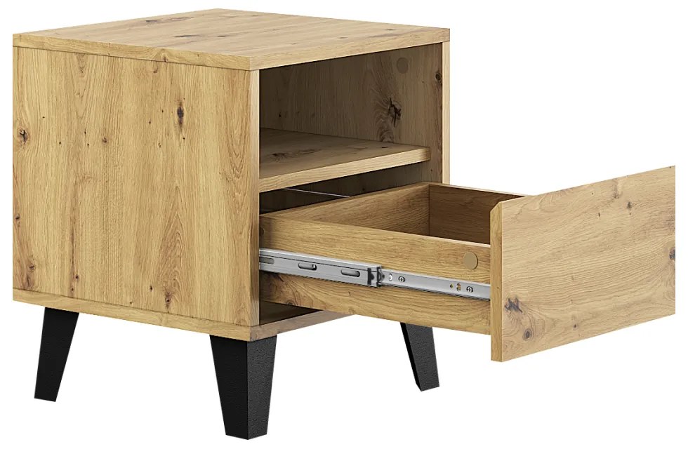 Éjjeliszekrény BOGAN 1S, tölgyfa artisan