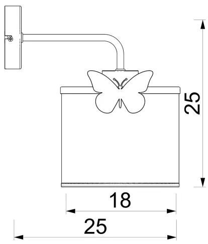Gyermek fali lámpa SWEET 1xE27/15W/230V fehér/rózsaszín/pillangó