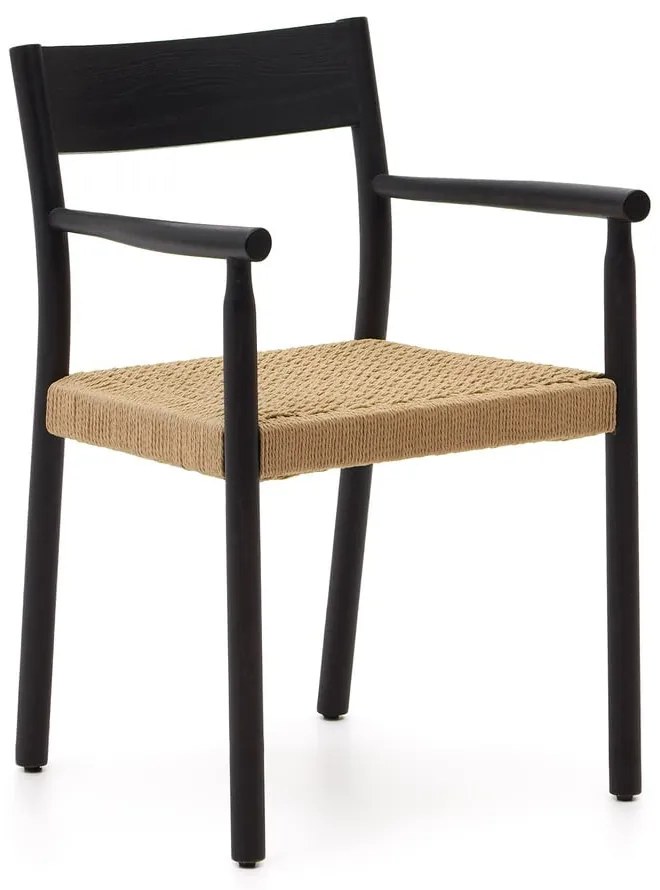 Fekete-natúr színű tölgyfa étkezőszék Yalia – Kave Home