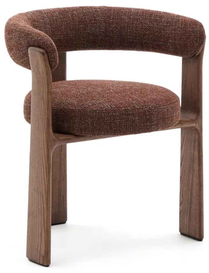 Barna kőrisfa karfás étkezőfotel Granite – Kave Home