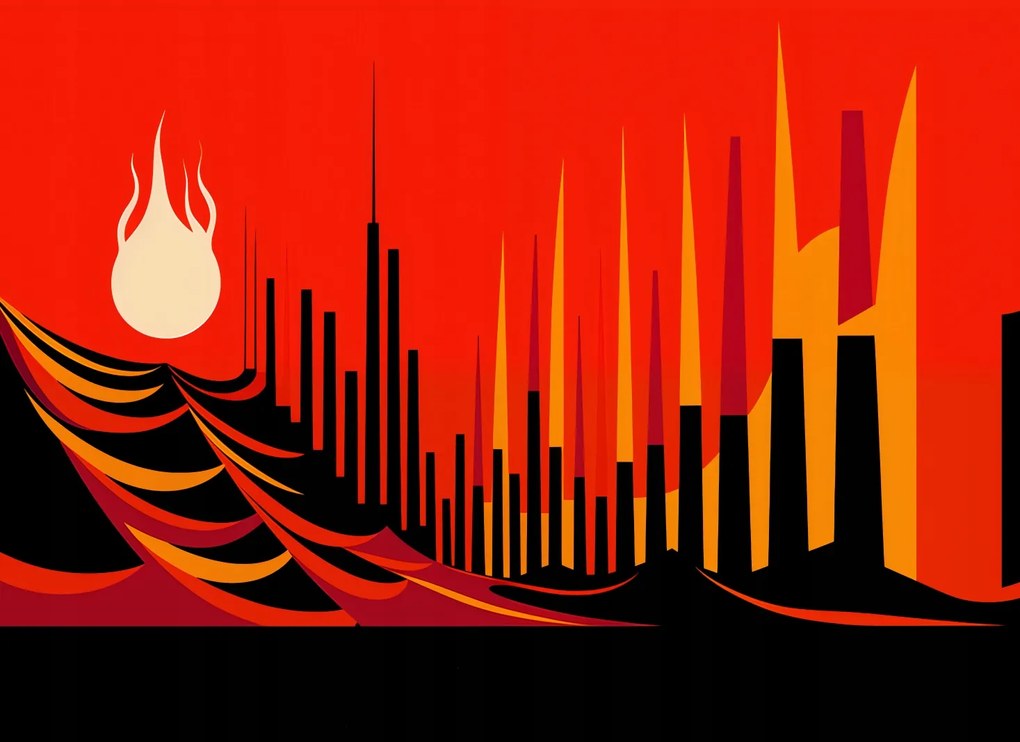 Poszter 55x40cm Városi véres tűz