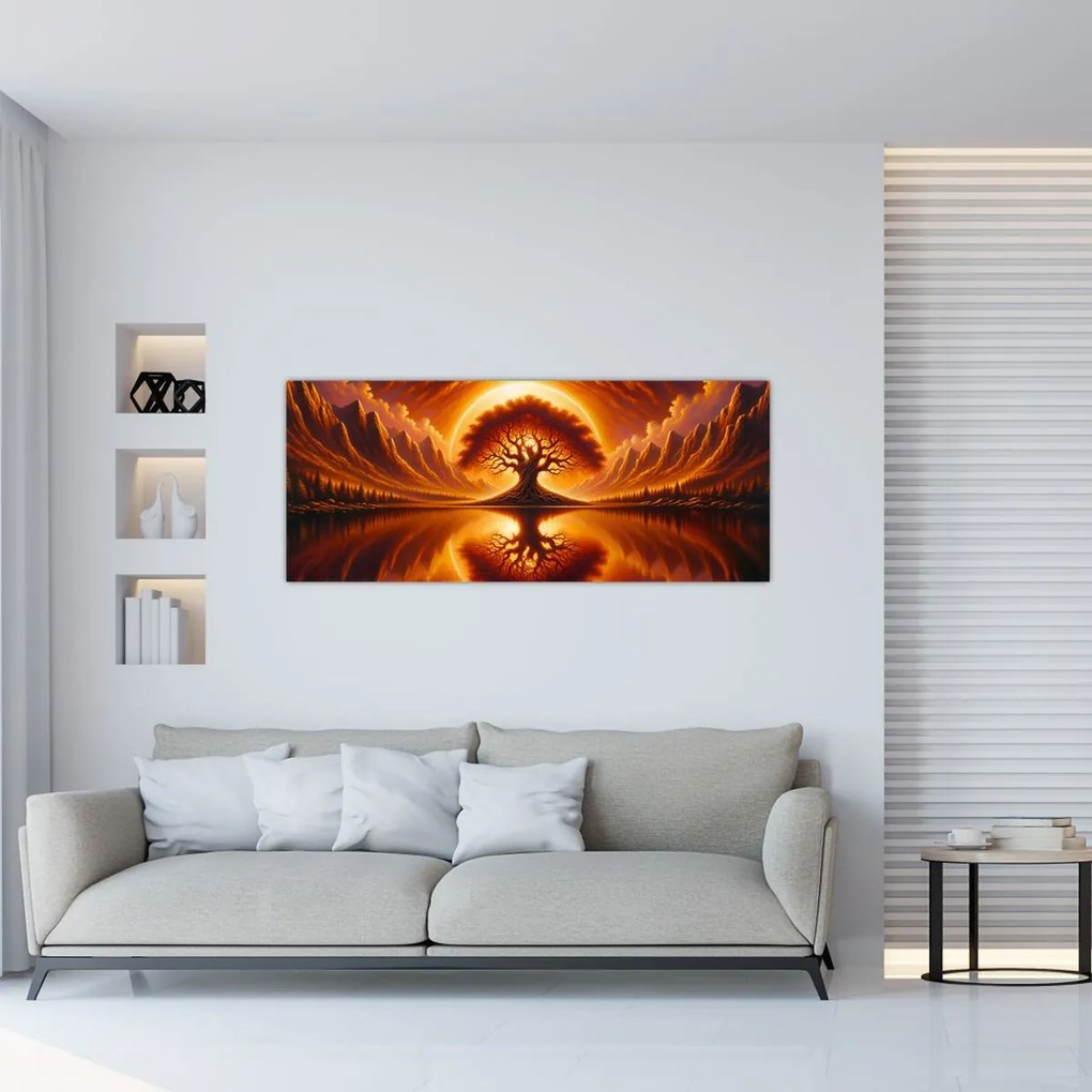 Kép – Fa a véres napban (120x50 cm)