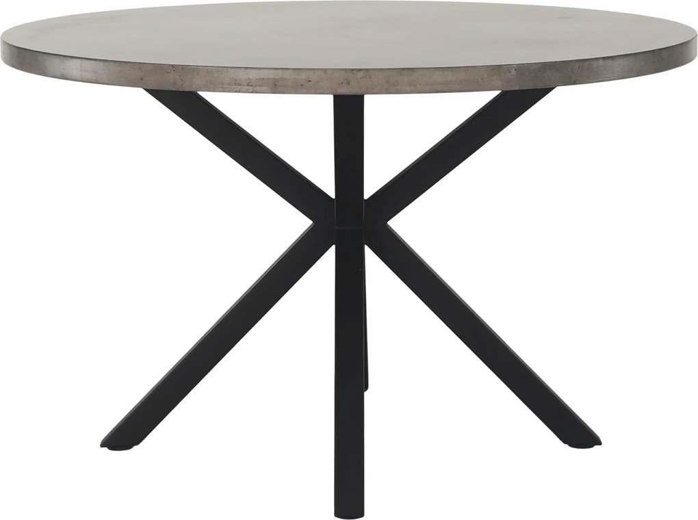 Étkezőasztal, beton/fekete, átmérő 120 cm, MEDOR