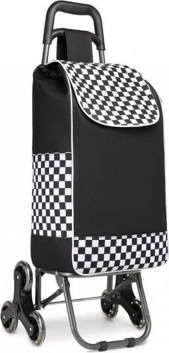 Fekete lépcsőjáró bevásárlótáska kerekeken "Helper"