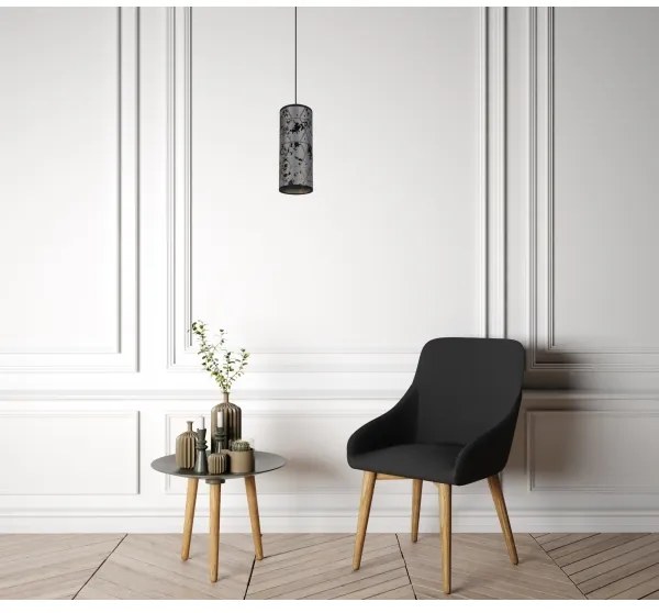 Csillár zsinóron AVALO 1xE27/60W/230V szürke/fekete