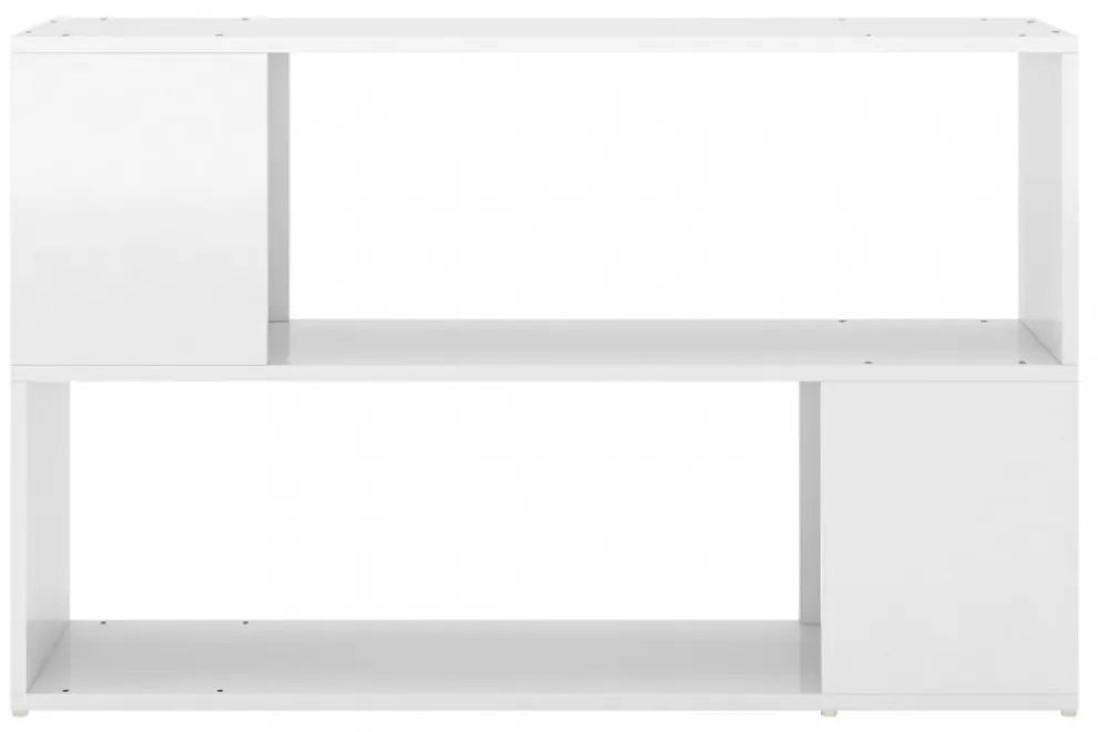 magasfényű fehér szerelt fa könyvszekrény 100 x 24 x 63 cm