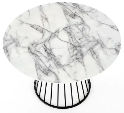 SEREIN étkezőasztal, fehér márvány dekor/fekete