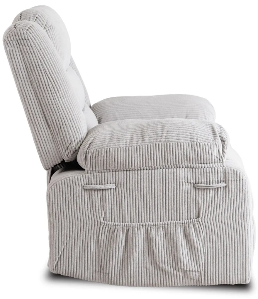 Modern Relaxfotel Szürke Kordbársony Kárpittal. ARTURO