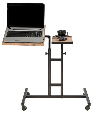 Állítható GLEN asztal 87x67 cm barna/fekete