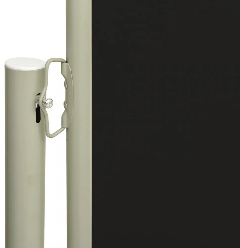 fekete behúzható oldalsó terasznapellenző 117 x 600 cm