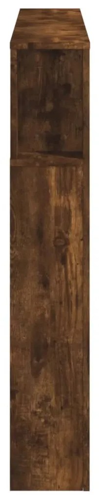 füstüs tölgy színű szerelt fa LED-es fejtámla 140x18,5x103,5 cm