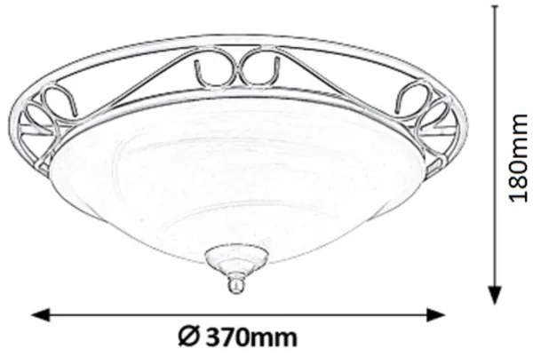 Rabalux 3722 - Mennyezeti lámpa ATHEN 2xE27/60W/230V