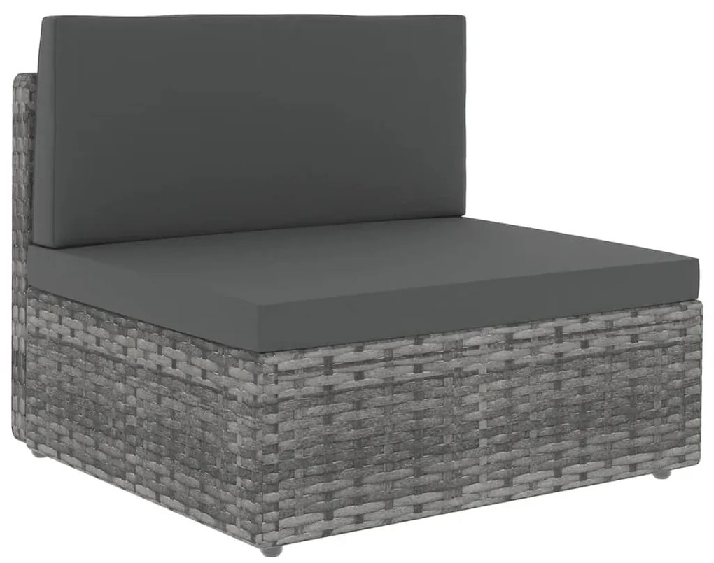 vidaXL 6 részes szürke polyrattan kerti ülőgarnitúra párnákkal