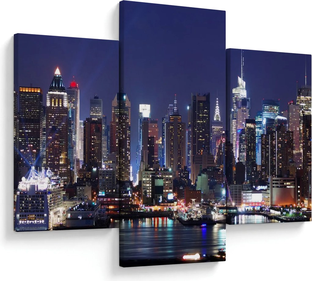 Kép - New York-i felhőkarcolók megvilágítva (90x60 cm)