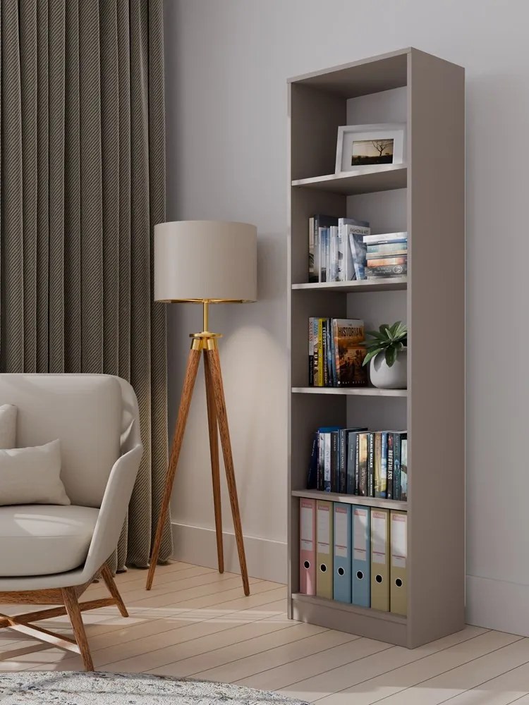 Faenza R50 polcos szekrény, könyvtartó, 50x182x30 cm, agyag színű