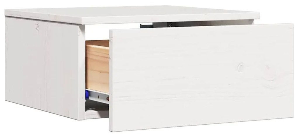 Éjjeli asztal fiókkal Fehér 37 x 35 x 18.5 cm Tömör fenyőfa