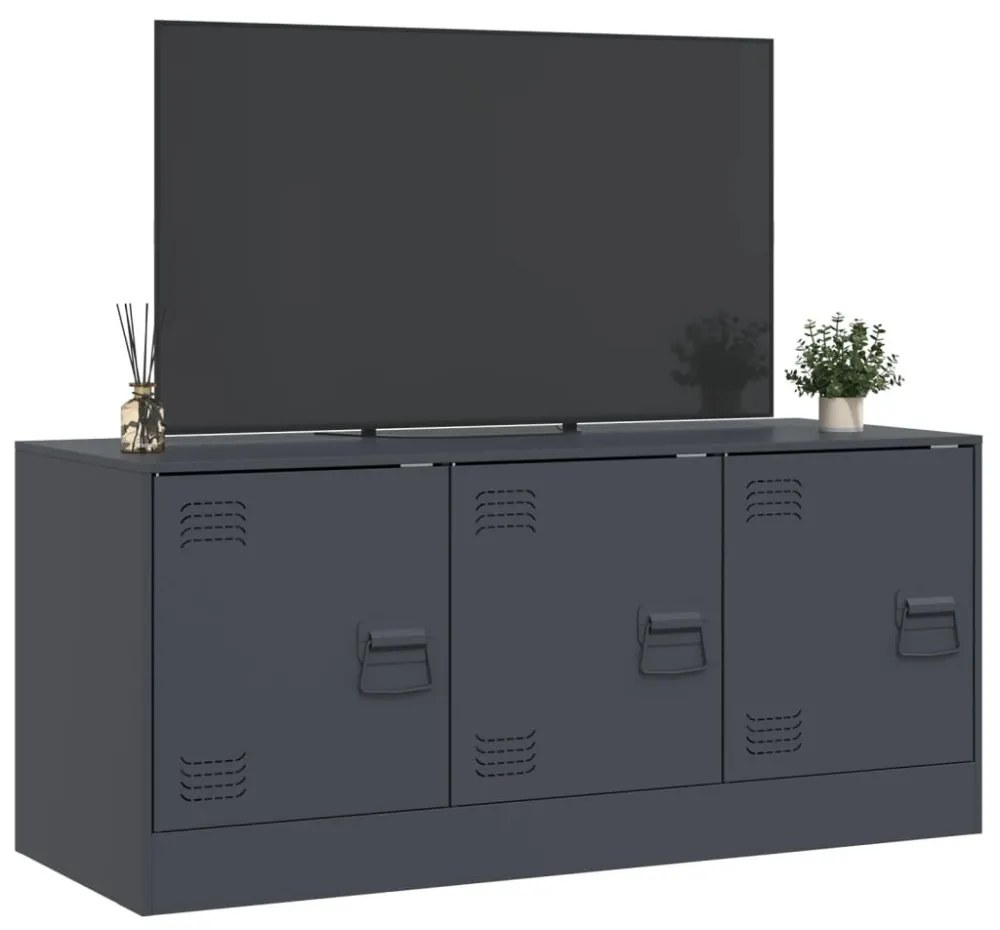 antracitszürke acél TV-szekrény 99 x 39 x 44 cm