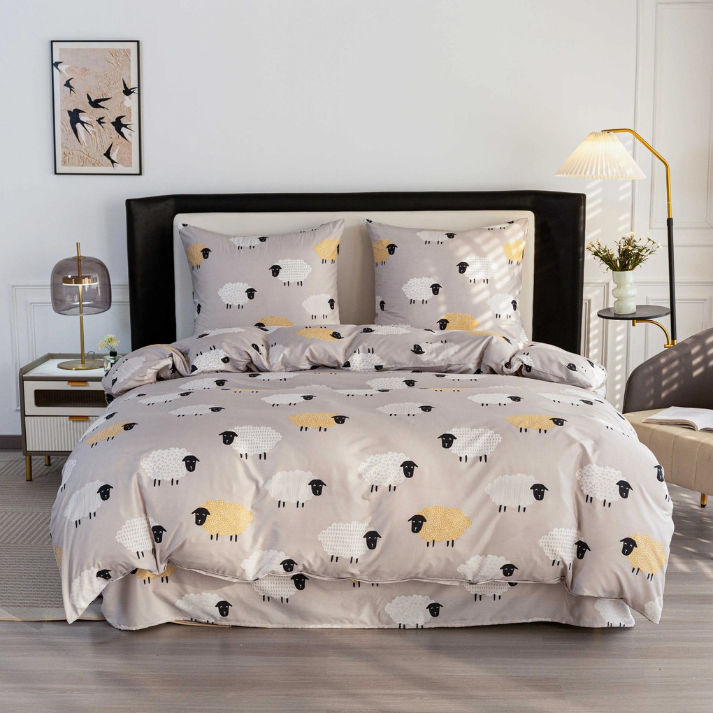 SHEEP DREAM mikroszálas ágynemű szürke Ágyneműhuzat mérete: 70 x 90 cm | 140 x 220 cm
